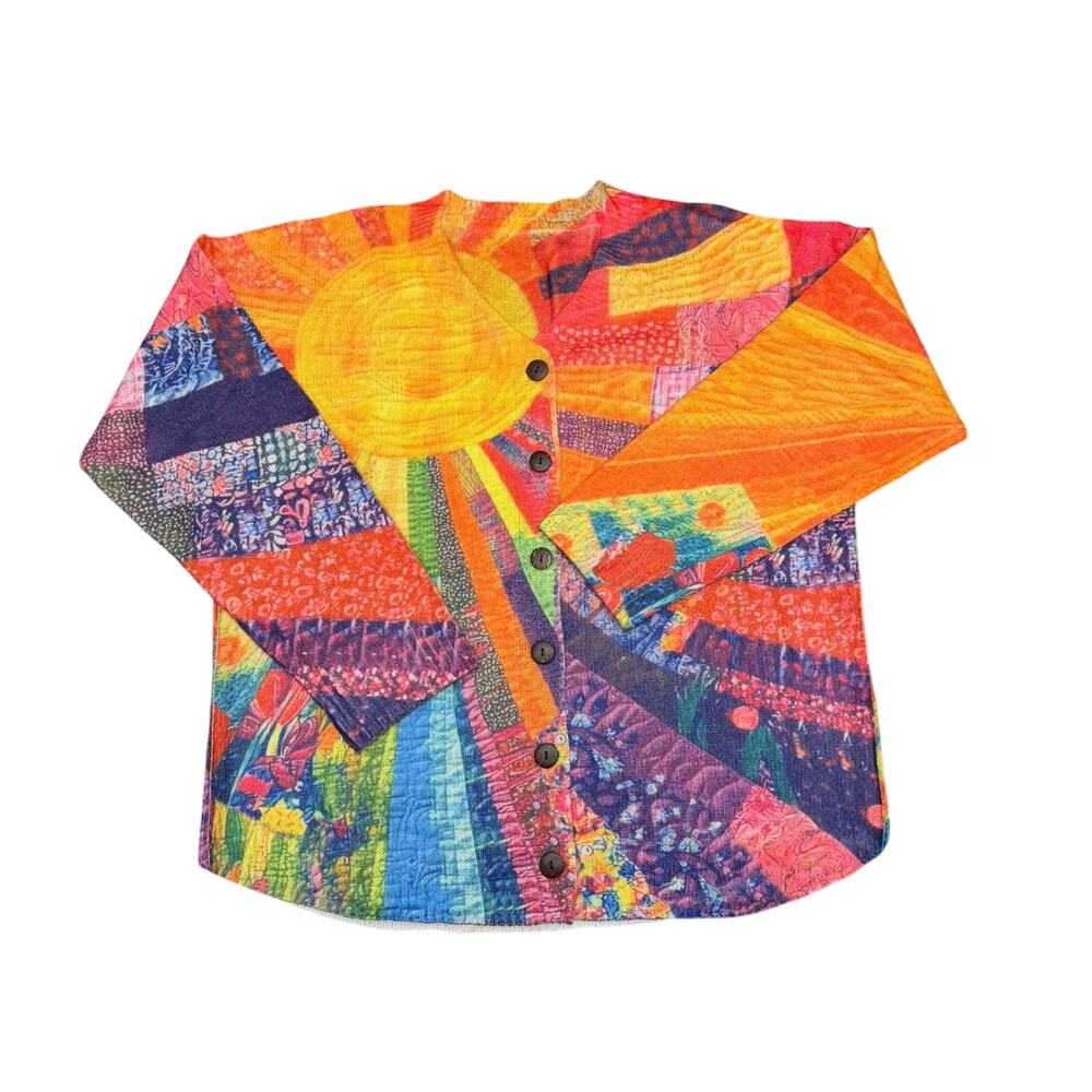 NWOT Sun Patchwork Print Sweater XL